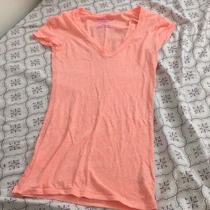 Salmon pink V neck